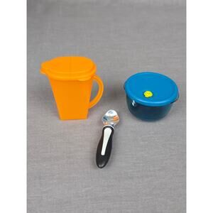 Set of 3 Tupperware Magnets Vintage Fridge Magnets (Rare Orange Pitcher)